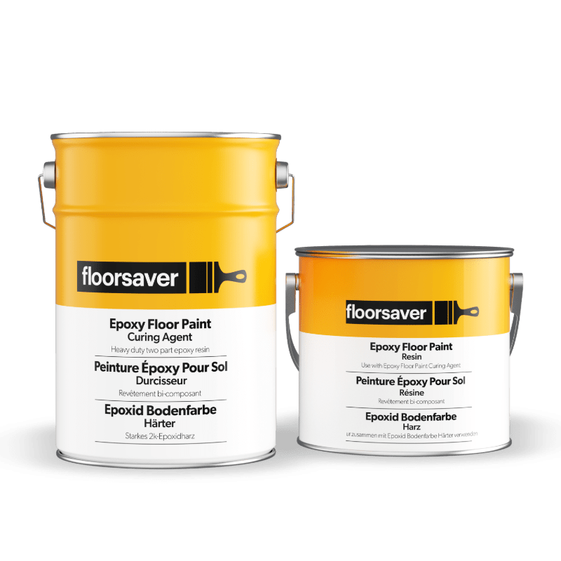 Packshot of Epoxy Floor Paint Tins