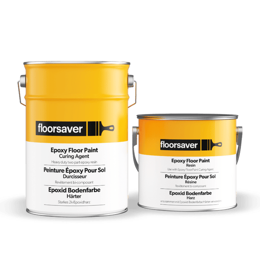 Packshot of Epoxy Floor Paint Tins