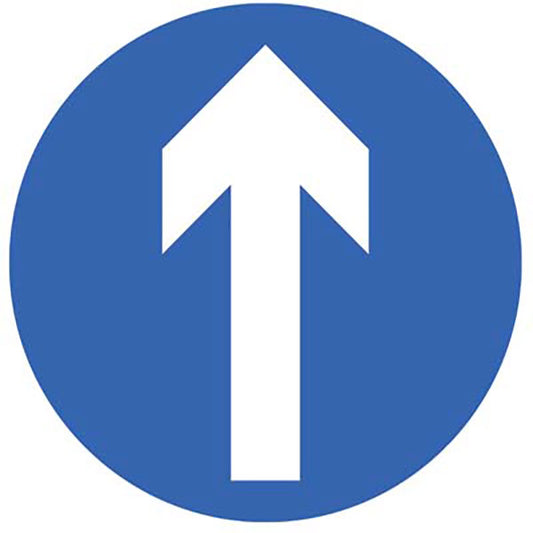 Classic One Way symbol sign for marking direction of traffic on floors