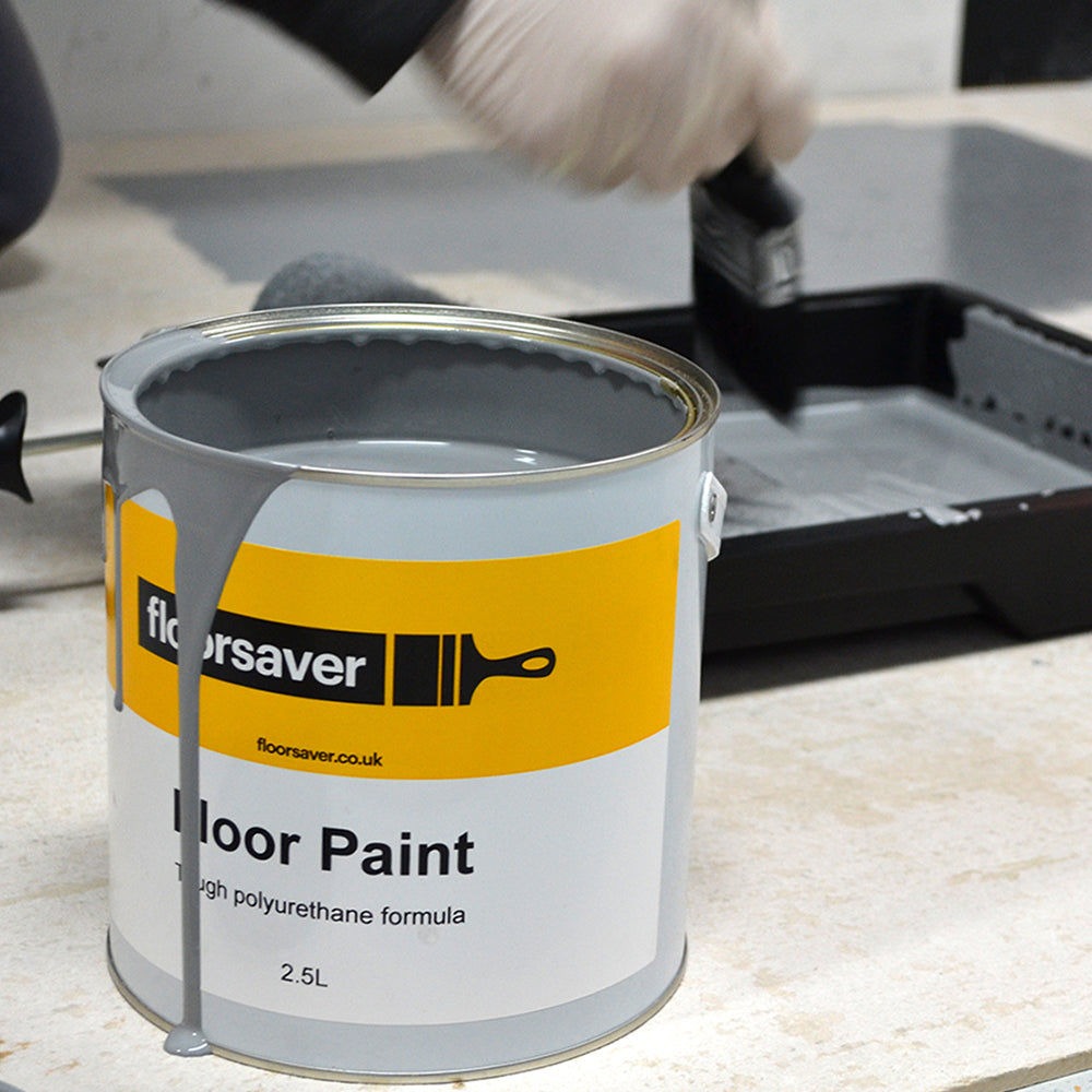 Floor Paint in floorsaver Roller & Tray